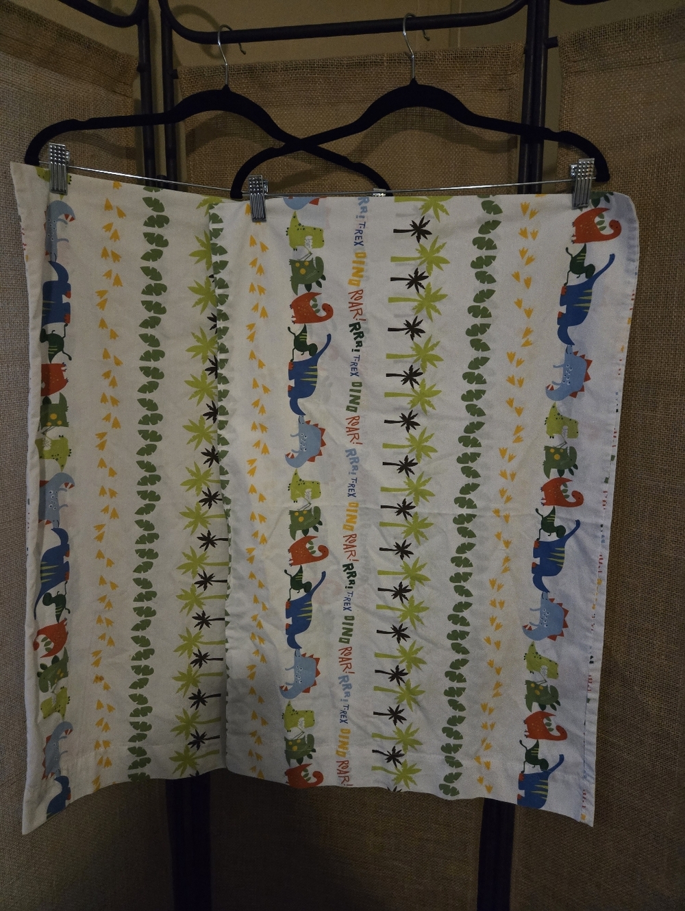 Pair Of Jumping Beans Full Pillowcases with Multicolor Dinosaur Motif